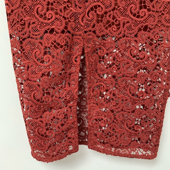 3/$30 NWT Zara brick red lace pencil Skirt - Picture 7 of 7